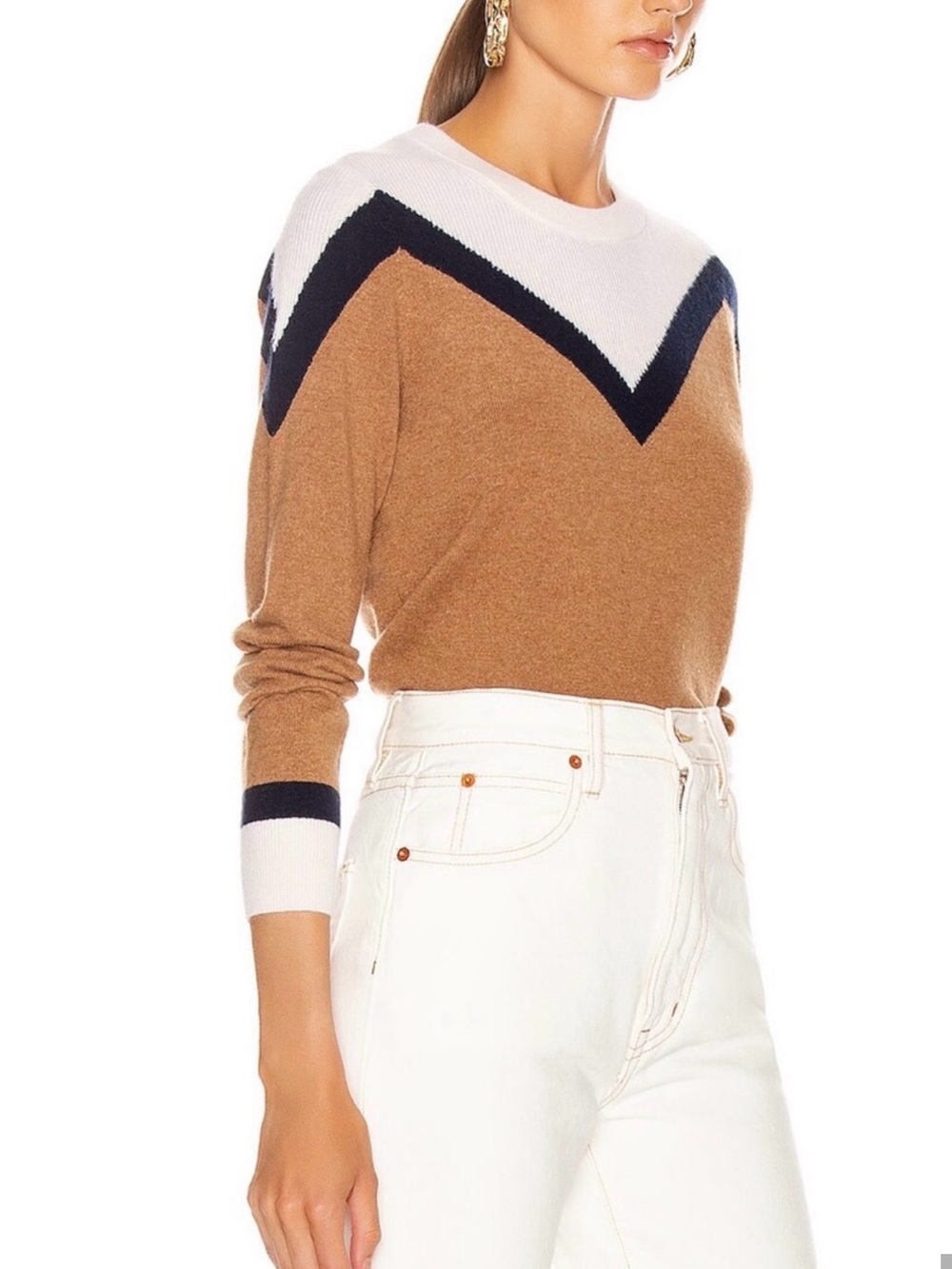 Veronica Beard Ivory Ribbed
Crewneck Sweater